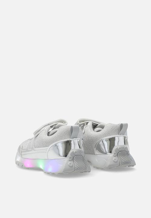 Pop Candy - Light-up sneakers with adjustable fasteners - silver
