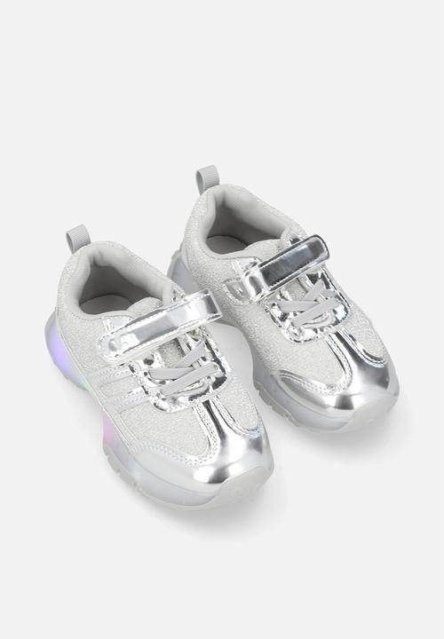 Pop Candy - Light-up sneakers with adjustable fasteners - silver