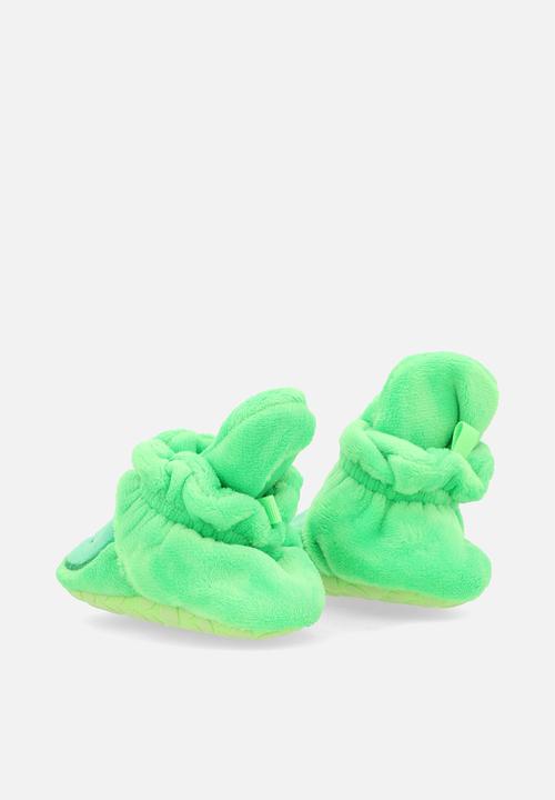 Pop Candy - Smiling frog slipper booties - green