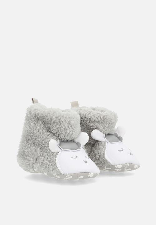 Pop Candy - Fluffy slipper booties - grey