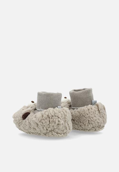 Pop Candy - Teddy fleece sock slippers - greige