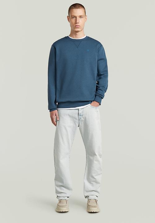 G-STAR - Premium Core R Sw Long Sleeve - Rank Blue