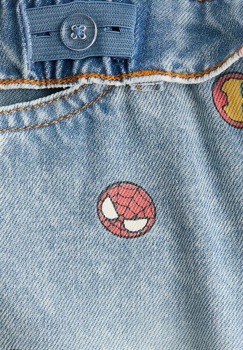 H&M - Regular fit printed  jeans - light denim blue/marvel comics