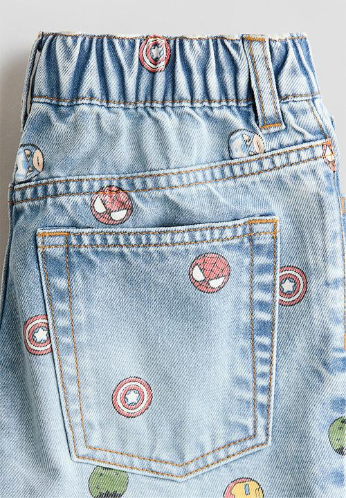 H&M - Regular fit printed  jeans - light denim blue/marvel comics