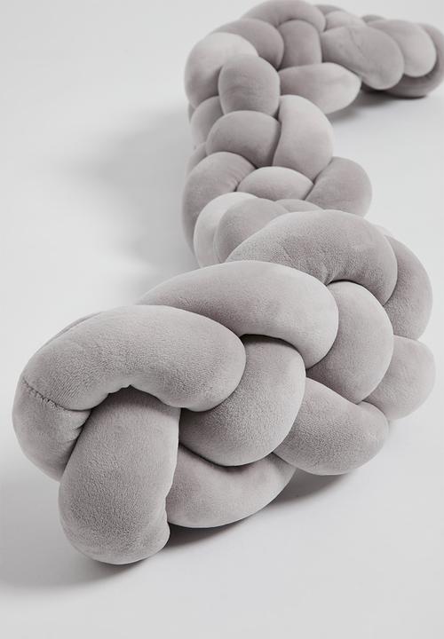 Pop Candy - Braided crib bumper - grey