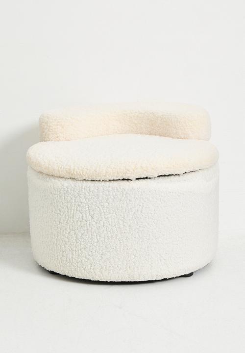 Pop Candy - Storage fleece ottoman - cream