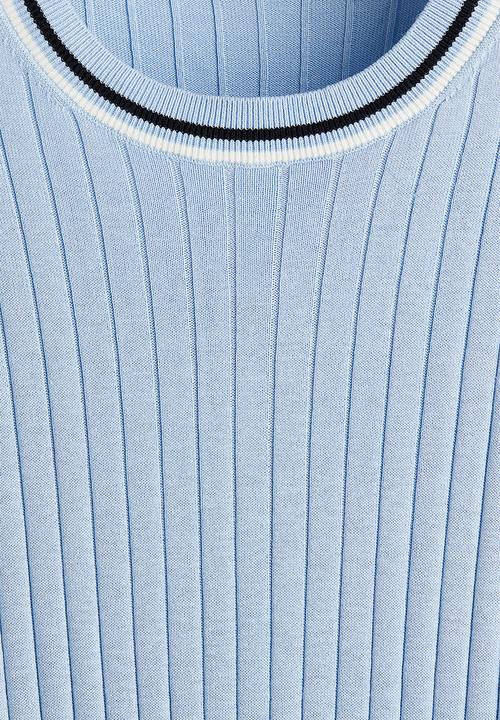 H&M - Slim fit rib-knit t-shirt - light blue