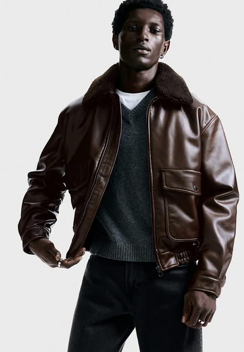 H&M - Padded aviator jacket - dark brown