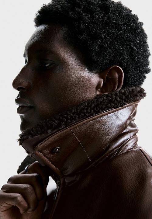 H&M - Padded aviator jacket - dark brown
