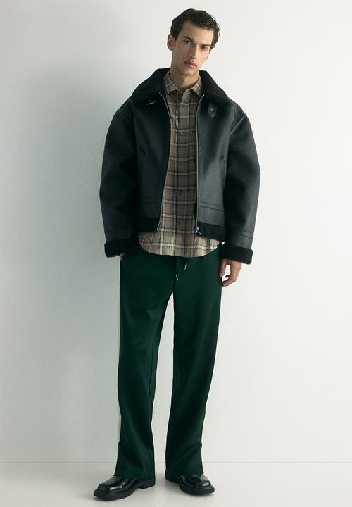 H&M - Loose fit shirt - beige/checked