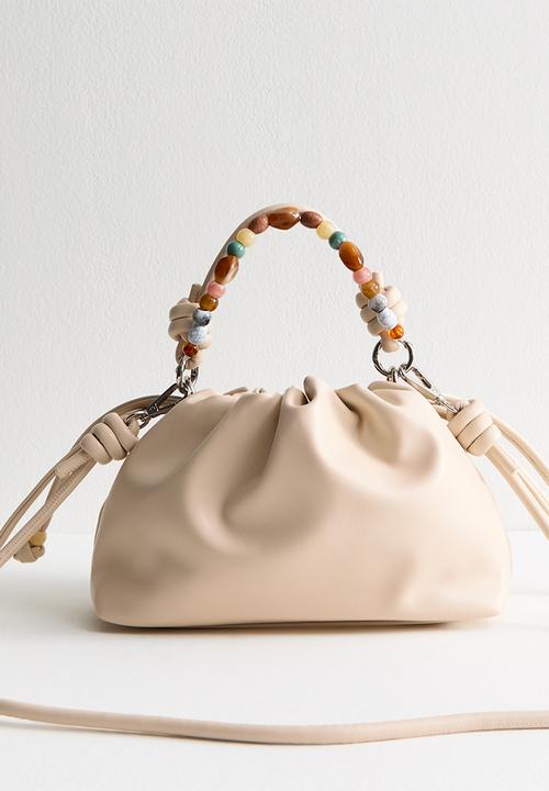 New Look - Doho drawstring stone crossbody - Beige