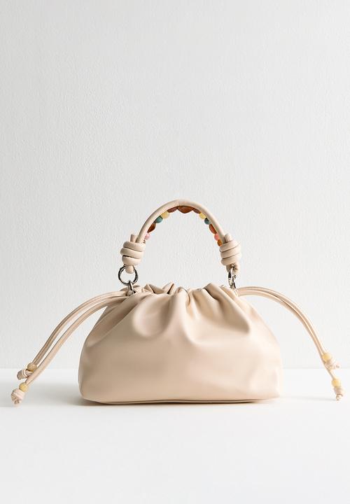 New Look - Doho drawstring stone crossbody - Beige