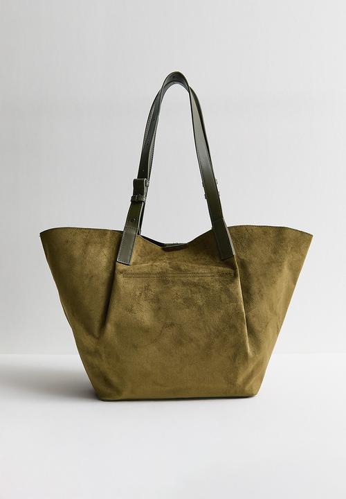 New Look - Perth pinch suedette tote-khaki - Green