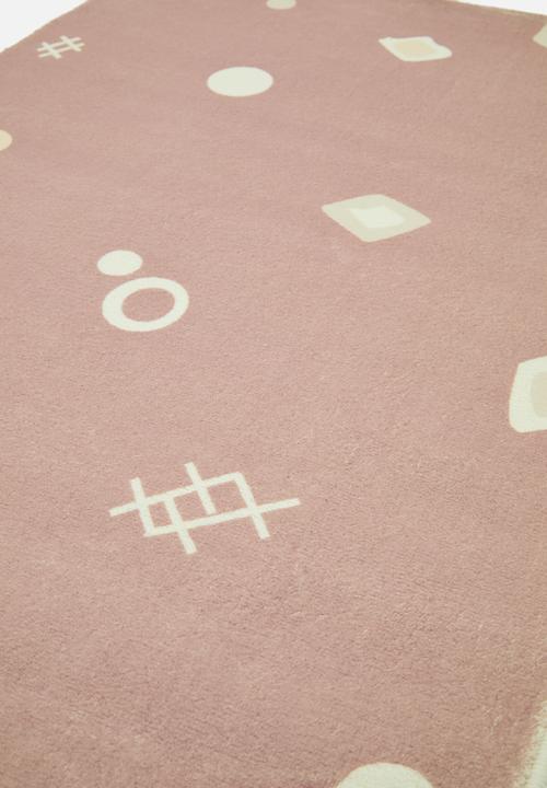 Pop Candy - Geometric printed square rug - dusty pink