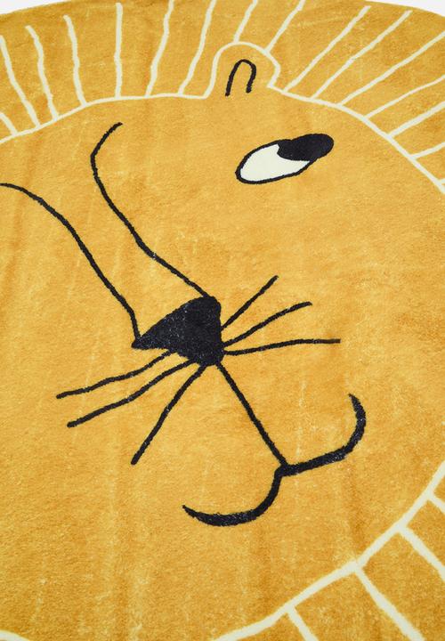 Pop Candy - Lion round rug - yellow ochre
