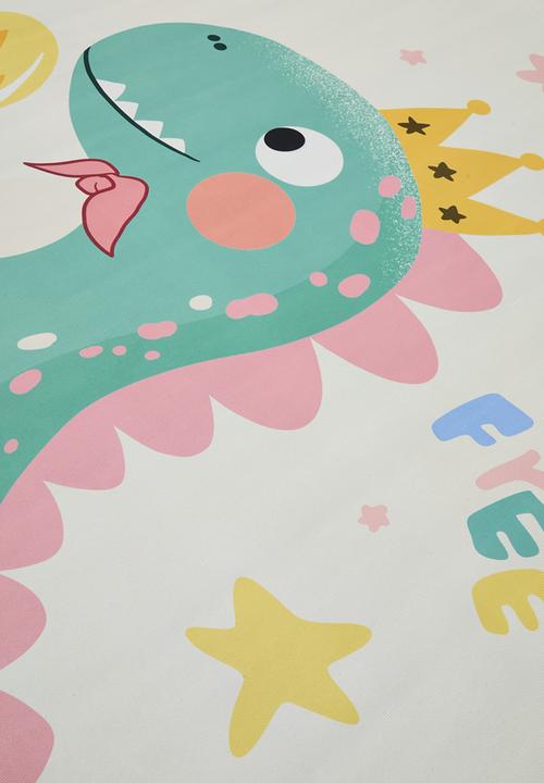 Pop Candy - Numbers graphic rug - cream / dino