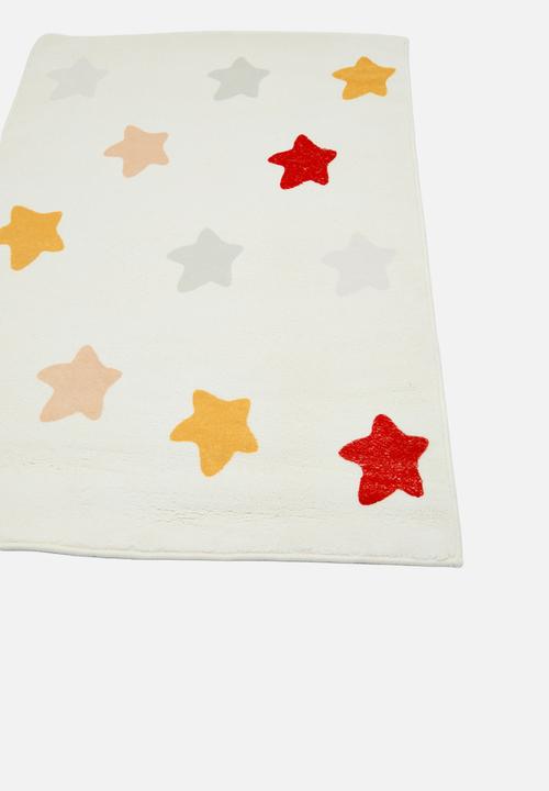 Pop Candy - Star all-over-print rug - white