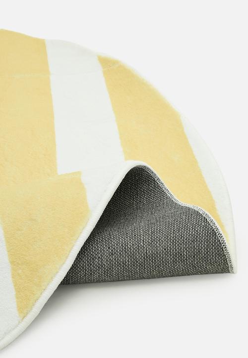 Pop Candy - Circular rug - yellow stripes