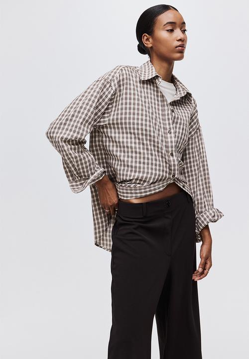 H&M - Wide jersey trousers - dark brown