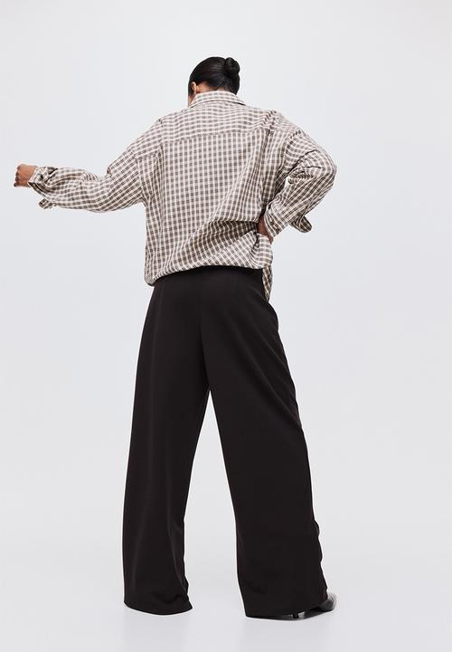 H&M - Wide jersey trousers - dark brown