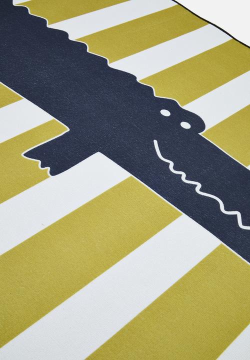 Pop Candy - Croc graphic rug - mustard stripe