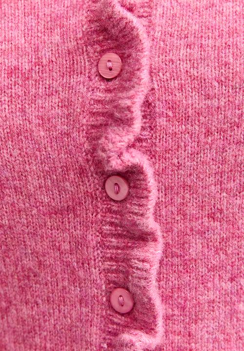 New Look - Ruffle cable knit cardigan - pink