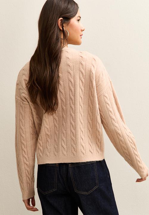 New Look - Cable cardigan - camel