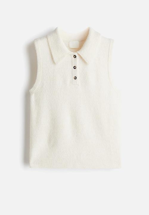 H&M - Collared sweater vest - cream