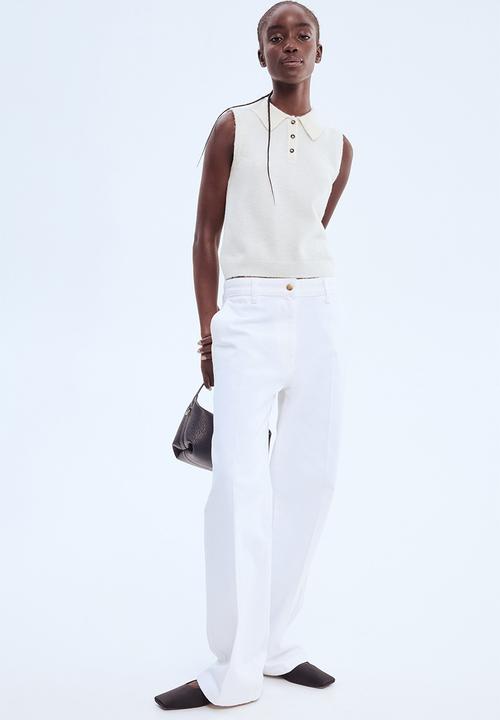 H&M - Collared sweater vest - cream