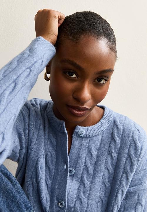New Look - Cable cardigan - mid blue