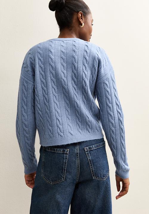 New Look - Cable cardigan - mid blue