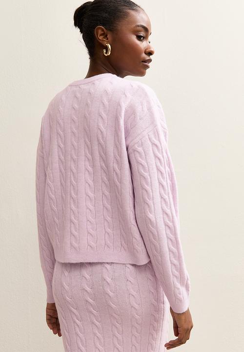 New Look - Cable cardigan - lilac