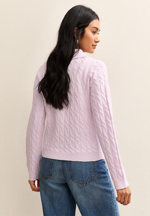 New Look - Ripley cable collar cardi - lilac