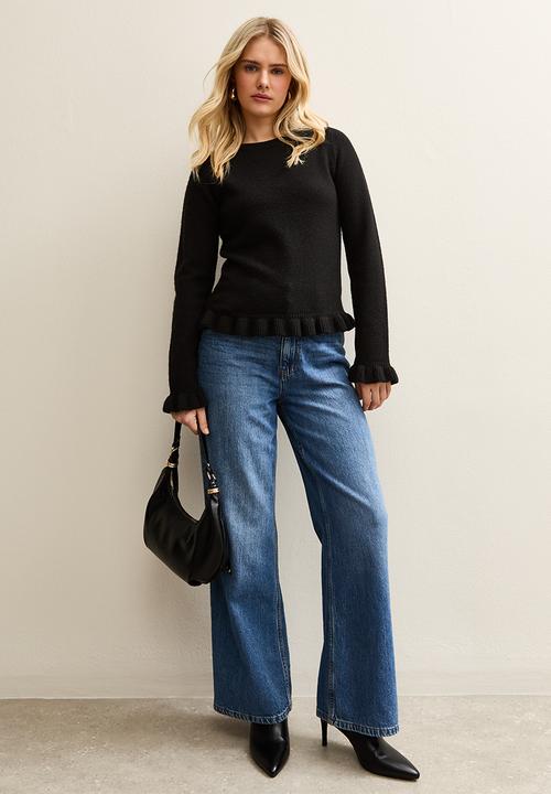 New Look - Ruffle jumper - black