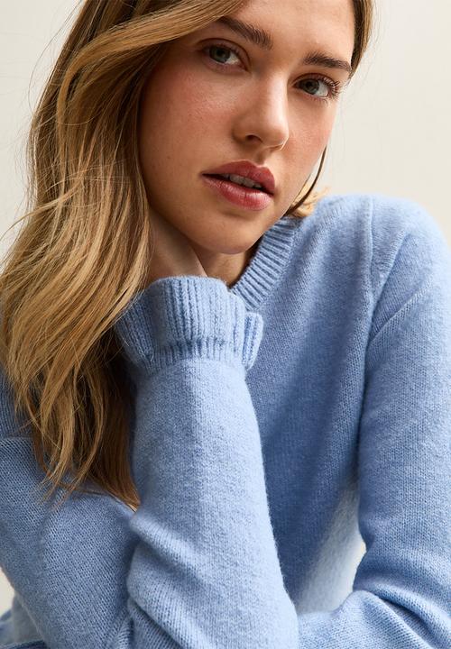 New Look - Ruffle jumper - mid blue