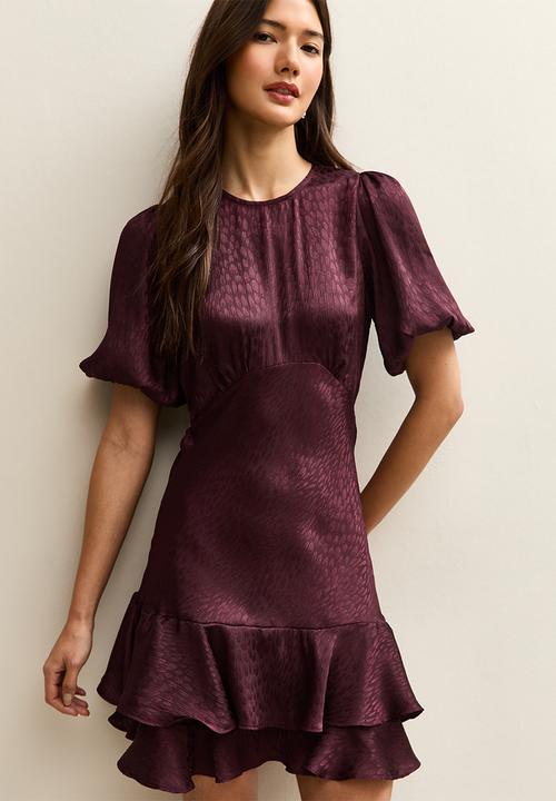 New Look - Ex feath jacq satin mini - burgandy