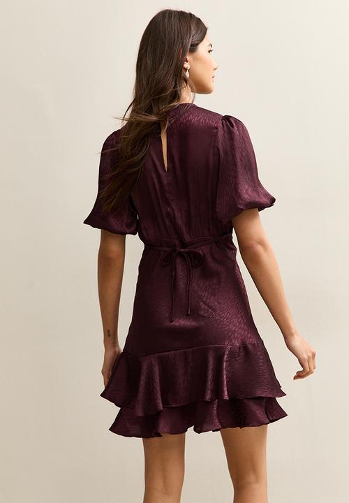 New Look - Ex feath jacq satin mini - burgandy