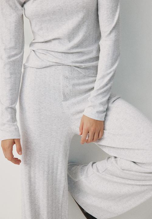 H&M - Pointelle jersey pyjamas - light grey marl