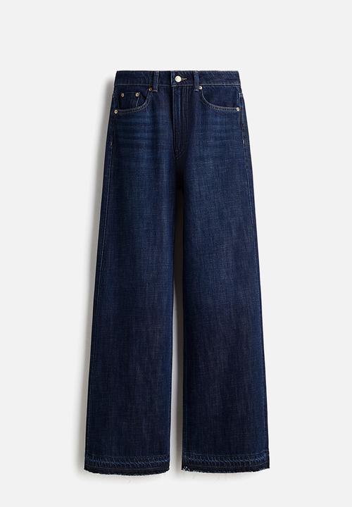 H&M - Wide high jeans - dark denim blue