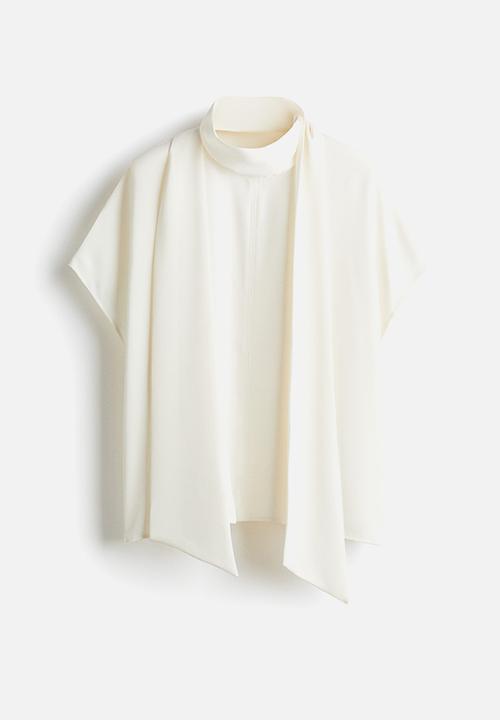 H&M - Scarf-collar blouse - white