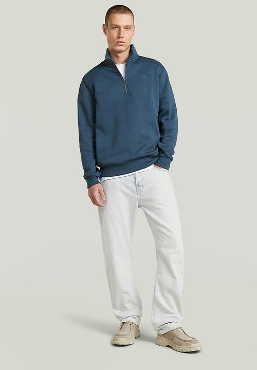 G-STAR - Premium Core Half Zip R Sw Long Sleeve - Rank Blue