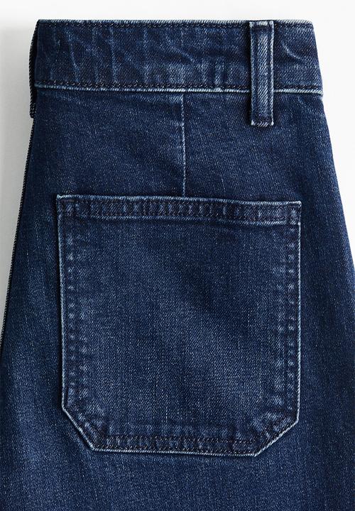 H&M - Wide high jeans - washed denim blue