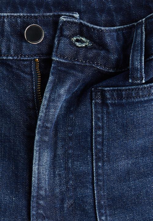 H&M - Wide high jeans - washed denim blue
