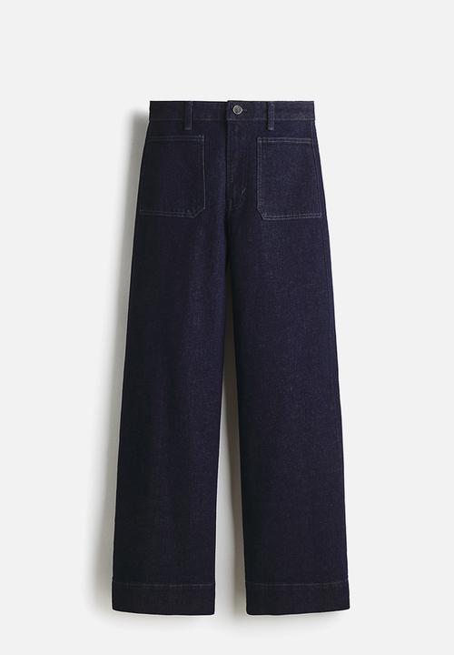 H&M - Wide high jeans - dark denim blue