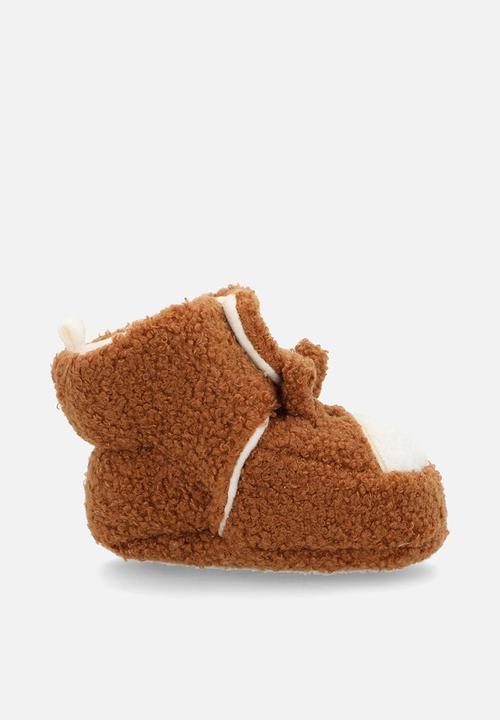Pop Candy - Fleece slipper boots - dark brown