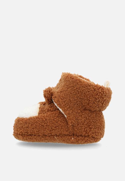 Pop Candy - Fleece slipper boots - dark brown