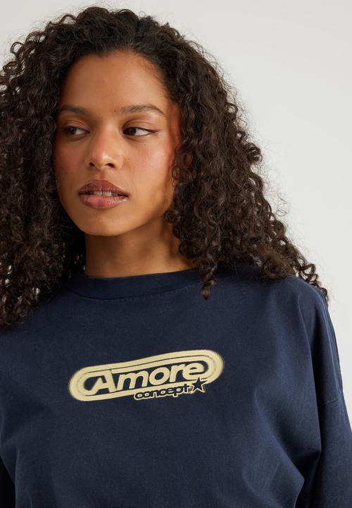 Factorie - Oversized Graphic Tee - Washed Navy Blazer/Amore Star