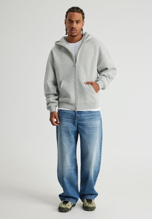 Factorie - Authentics Oversized Zip Thru Hoodie - Grey Marle