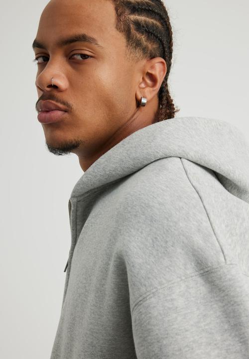 Factorie - Authentics Oversized Zip Thru Hoodie - Grey Marle