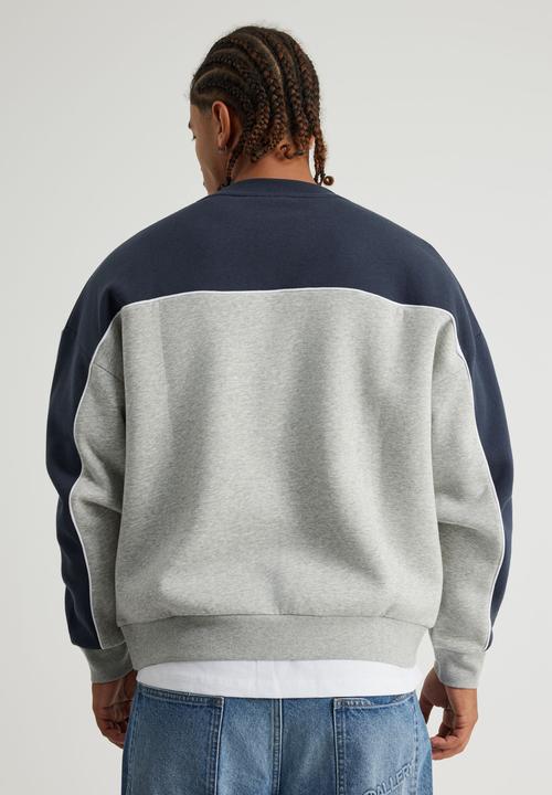 Factorie - Half Half Crew - Hh Grey Marle/Seal Panel